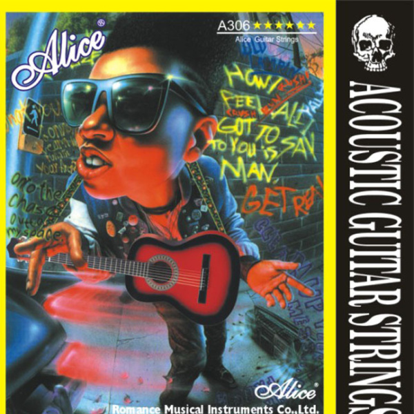 A306-XL Комплект струн для акустической гитары, посеребренная медь 10-47. Alice