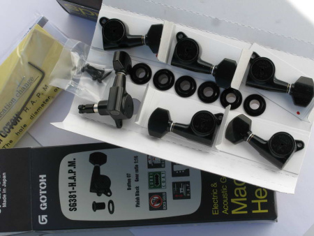 SG381-H.A.P.M. 07 CB 3+3 колки локовые, Cosmo black. Gotoh (Made in Japan)