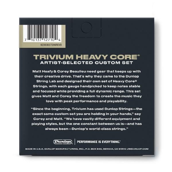 TVMN1052 Trivium Signature Комплект струн для электрогитары, никелированные, 10-52, Dunlop