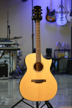 GA48-NAT Электроакустическая гитара, цвет натуральный, с чехлом, Parkwood