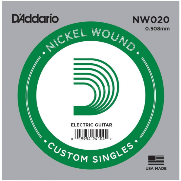 NW020 Nickel Wound Отдельная струна для электрогитары,  D'Addario
