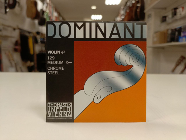 129 Dominant Отдельная струна Е/Ми для скрипки размером 4/4, сред. натяж, шарик, Thomastik
