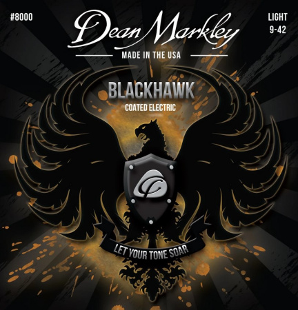 DM8000 Blackhawk Комплект струн для электрогитары, с покрытием, 9-42, Dean Markley