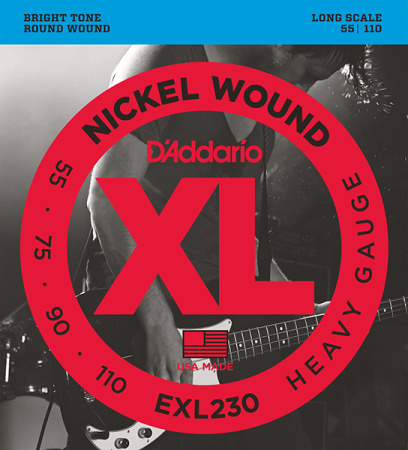 EXL230 XL NICKEL WOUND Комплект струн для бас-гитары Long Heavy 55-110 D`Addario