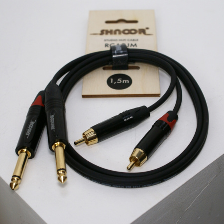 RCA2JM-0,5m Компонентный кабель 2хRCA - 2хJack моно, 0,5м, SHNOOR