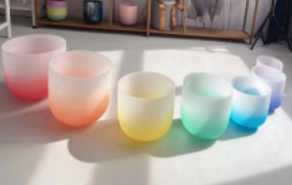 CFCS-8 Поющая чаша 8", хрусталь, цветная, с чехлом, стиком, подставкой. Arborea